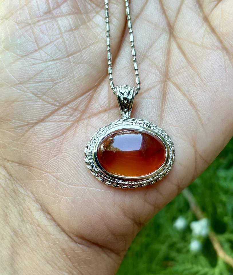 Medallón colgante de ágata relleno de oro blanco, moda Akik CADENA SURTIDA GRATIS #2 Foto 2 de 4