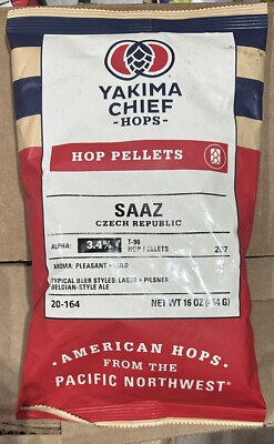 Czech Saaz Pellet Hops – 1 Lb Bag For Home Brew Beer Making, HopUnion Brand
