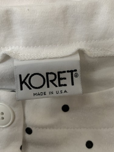 Koret White Green Black Knit Blouse Size S - Picture 5 of 5