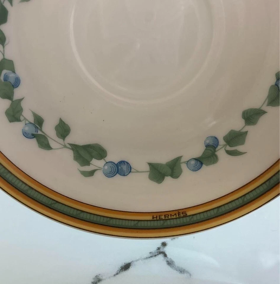 Hermes Toucans 茶杯碟餐具 2 件套动物咖啡咖啡馆拿铁正品 — 第 3/4 张图片