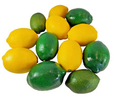 12 Lemons  Limes Faux Fruit Set of Fake Realistic Life Size Table Staging Decor