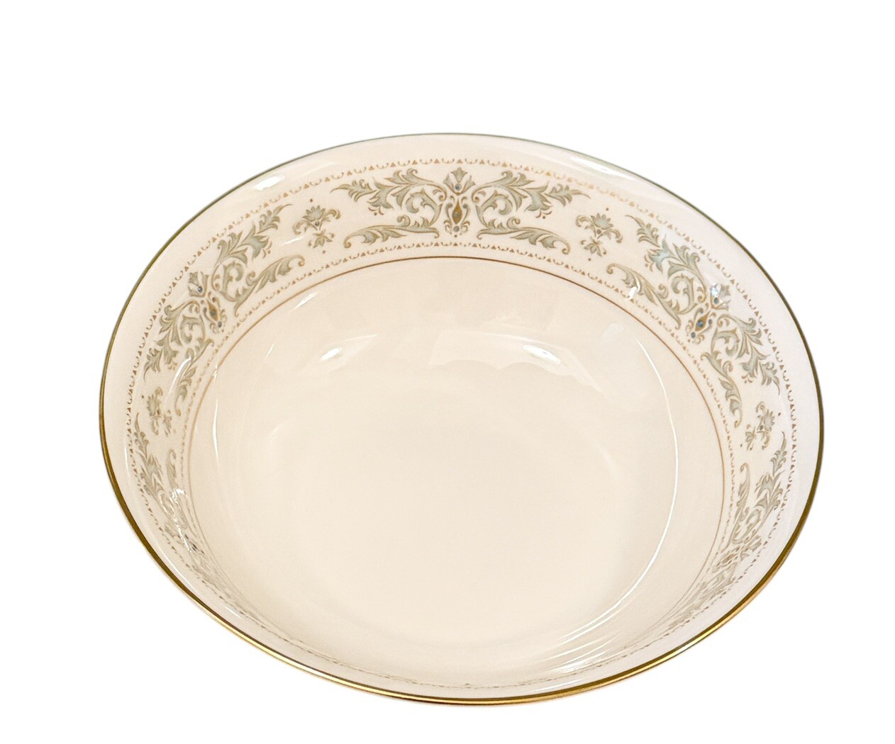 Lenox Noblesse Large Vegetable Salad Serving Bowl Bone China Gold Trim 9.5