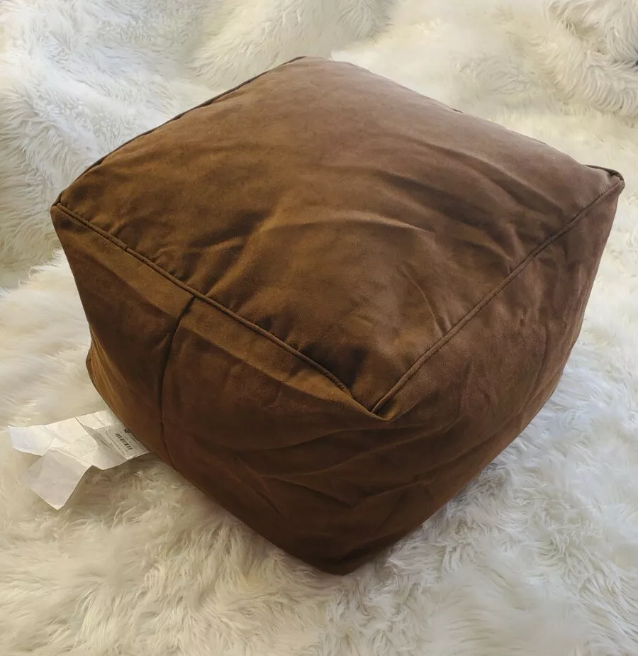 Gold Medal Micro Fiber Suede Bean Bag Ottoman Cocoa Small eBay