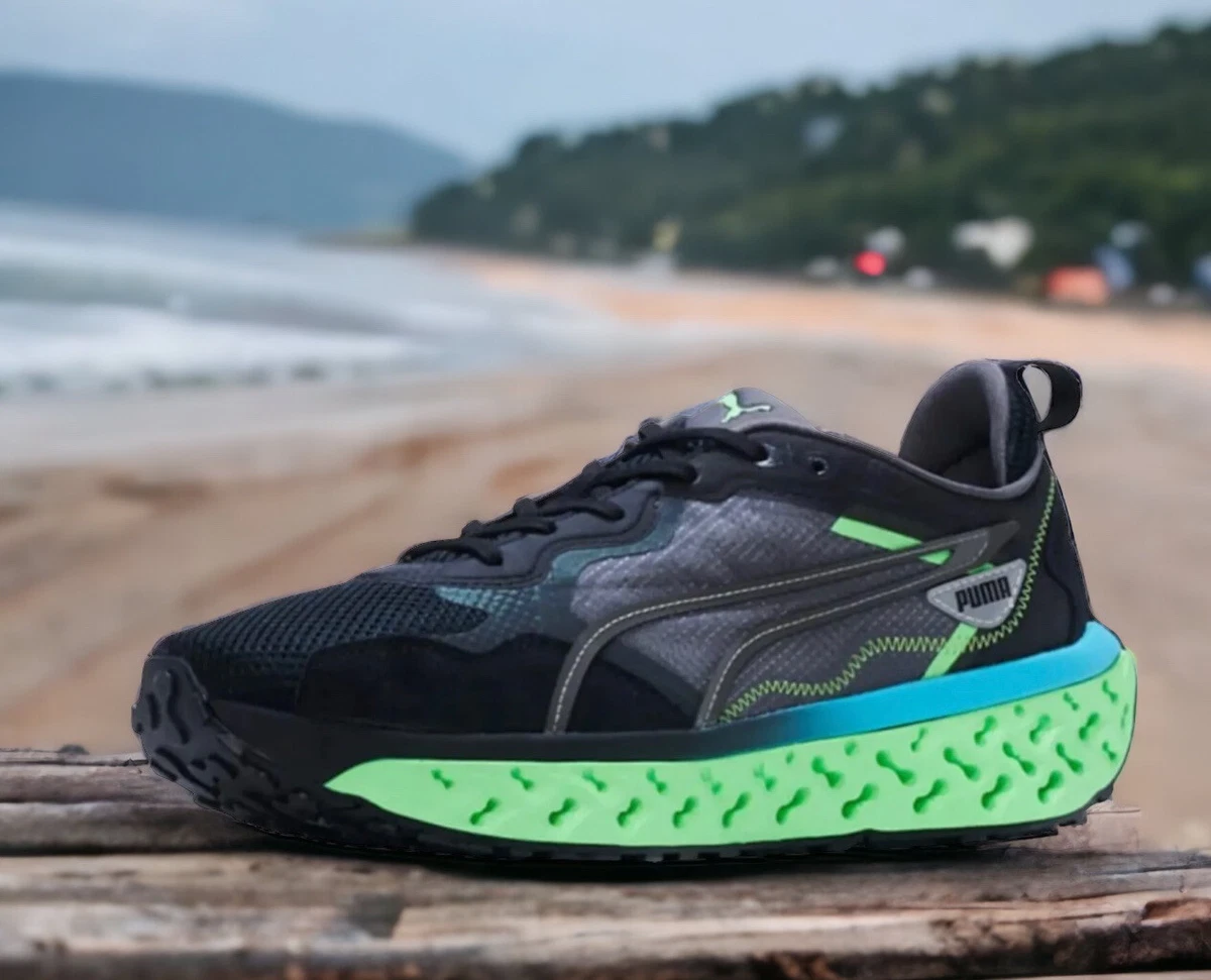 Puma Mens Xetic Sculpt Beyond Run Shoes Mens 10 Black Green 387658 New Fast Ship