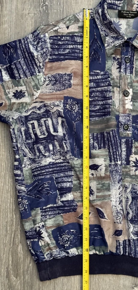 Camisa Fulton Street Funciona De Colección Manga Corta 1/2 Botón Cintura Bandas Para Hombre Grande Foto 4 de 4