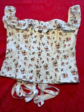 Corset Story White Floral Ditsy Ruffle Off Shoulder Overbust Corset UK 20 US 16