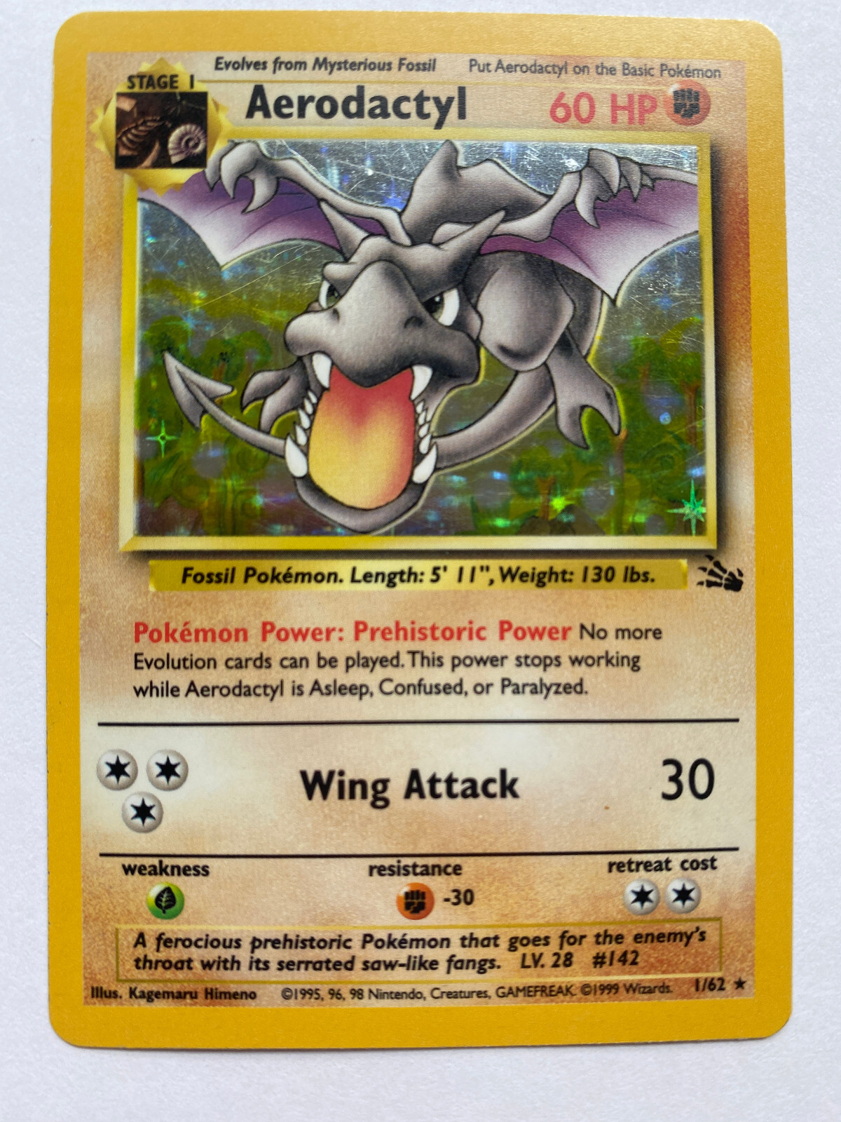 Aerodactyl Fossil 1/62 Holo Rare NM-M