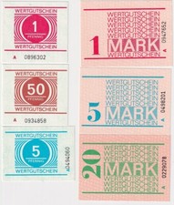 seltener Satz DDR 6 Banknoten Gef&auml;ngnisgeld um 1990 (167887)