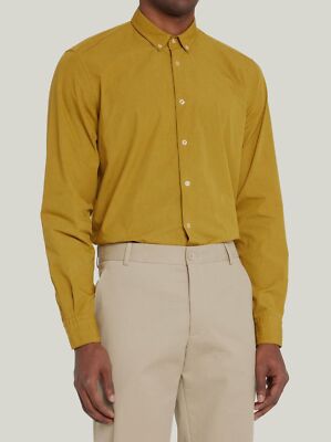 $395 Massimo Alba Men's Yellow Plaid Button-Up Long-Sleeve Shirt Size Large