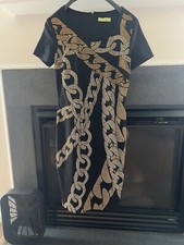 Ladies Versace Jeans Black Cocktail Dress Multicoloured Studs