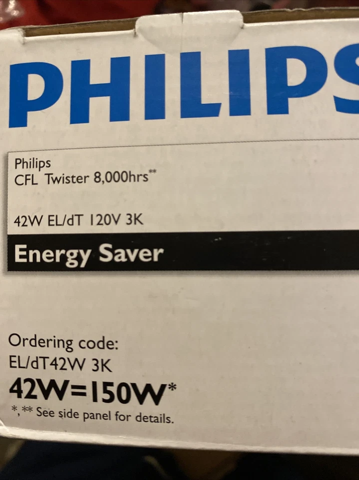 Philips Energysaver 42w=150w Soft White Compact Fluorescent Bulb Last 7.3 Yrs - Image 4 of 4