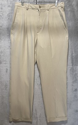 Nike Men’s Dry-Fit Chino Golf Pants Size 34x34 Solid Khakis 100% Polyester  EUC