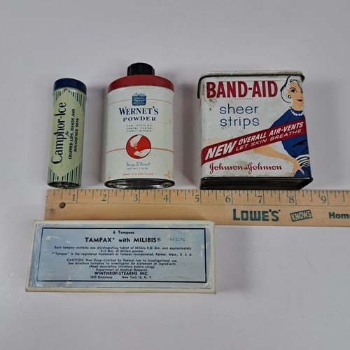 Lote De Colección Latas Médicas Curitas Antiácidos Tampax Ungüentos Polvo Vacío (8) - Imagen 8 de 19
