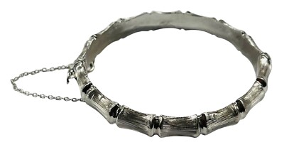 アクセサリー Sterling Silver Bamboo Bangle Vintage Vintage 1972 English CPS Sterling Silver Bamboo Bangle