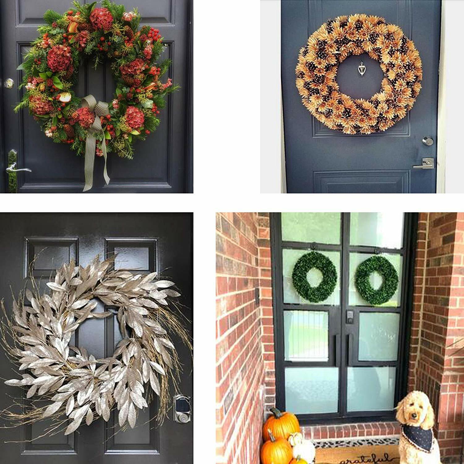 2x Outdoor Hooks for Steel Doors Wreath Holder Hangers Holds