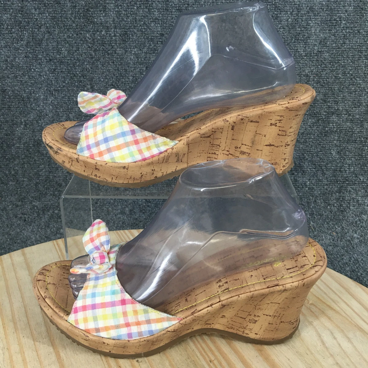 Unionbay Sandals Womens 8 M Patty X Slide Wedge Heels White Fabric