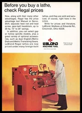 1976 LeBlond Machine Tool Cincinnati Ohio Regal Lathe Photo Vintage Print Ad