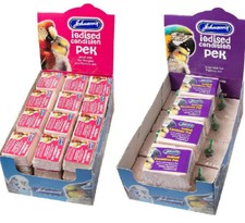 JOHNSONS IODISED CONDITION PEKS : Small Large Cage Bird Calcium Budgie Parrot