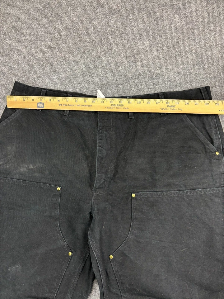 Carhartt B01 Double Knee Pants Men's W46 x L32 Black Duck Canvas Loose Original - Image 4 of 4