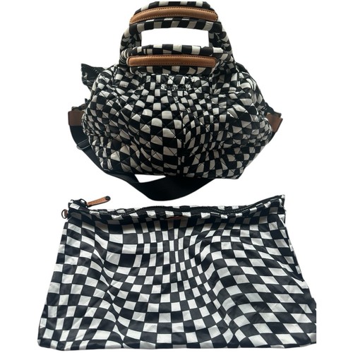 MZ Wallace Hand Bag Quilted Sutton Black White Nylon Handle Tote Crossbody Strap - 第 13/17 張圖片