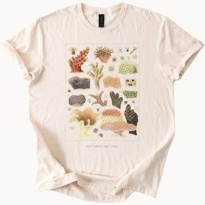 Great Barrier Reef Coral Sea Life Graphic T Shirt Colorful Ocean Nature