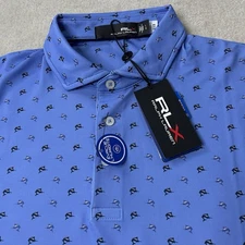 Ralph Lauren RLX Shirt Men’s Large Golf Polo Performance Stretch Wicking Graphic