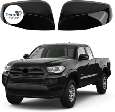 #ad #ad Gloss Black Replacement Mirror Cover Caps for 2016 2023 Toyota Tacoma with Turn $69.12