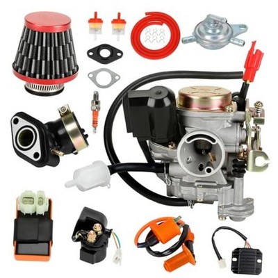 GY6 50cc Carburetor Ignition Coil Voltage Regulator Rectifier Solenoid Relay