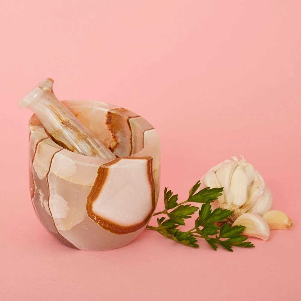 Natural Onyx Stone Mortar Pestle
Opens in a new window or tab