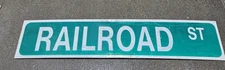 Vintage retired, RAILROAD ST street sign double-sided, Reflective. 36x7.5"