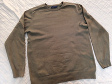 Men's Olive Green Crew Neck Knit Pullover Sweater - Size 3 XL - Soft  Stylish