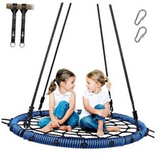 750lbs 40" Spider Web Saucer Tree Swing for Kids Adults, Outdoor Net Blue