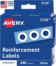 Self-Adhesive Hole Reinforcement Stickers, 1/4" Diameter Hole Punch Reinforcemen