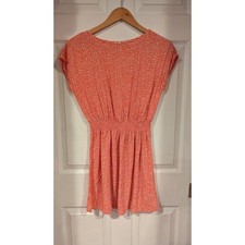 Gap Floral Mini Dress Small Orange Smocked Waist Ditsy Print Summer Sun Dress