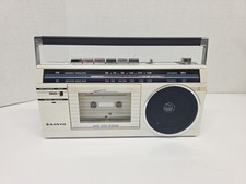 Vintage Rare Sanyo M1660 2 BAND RADIO CASSETTE RECORDER BOOMBOX WHITE TESTED
