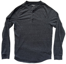 Goodfellow Henley Long Sleeve Casual Shirt Men Size Small Gray Flecked