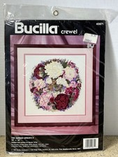 Bucilla Crewel Embroidery Kit 40871 The Garden Wreath II 2 Floral Design NEW