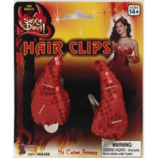 Sequin Devil Horn Clips Costume Forum Novelties One size