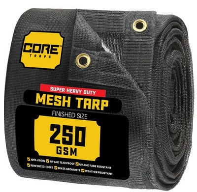 Core Tarps Heavy Duty Mesh Tarp  Sun Shade Cover 60 % Blockage Black/Brown/Green