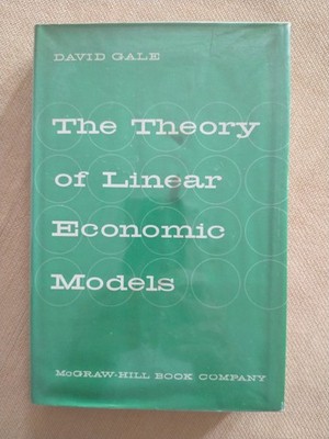 The Theory of Linear Economic Models Hardcover David Gale