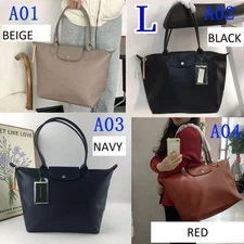 LONGCHAMP Le Pliage City L Tote bag Black - Coated canvas , Leather Outlet NEW