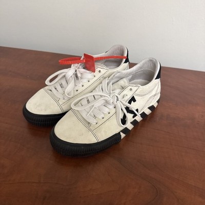 Off-white Vulcanized Low Top Sneakers White Black Shoes - Women's Size 37 / US 7