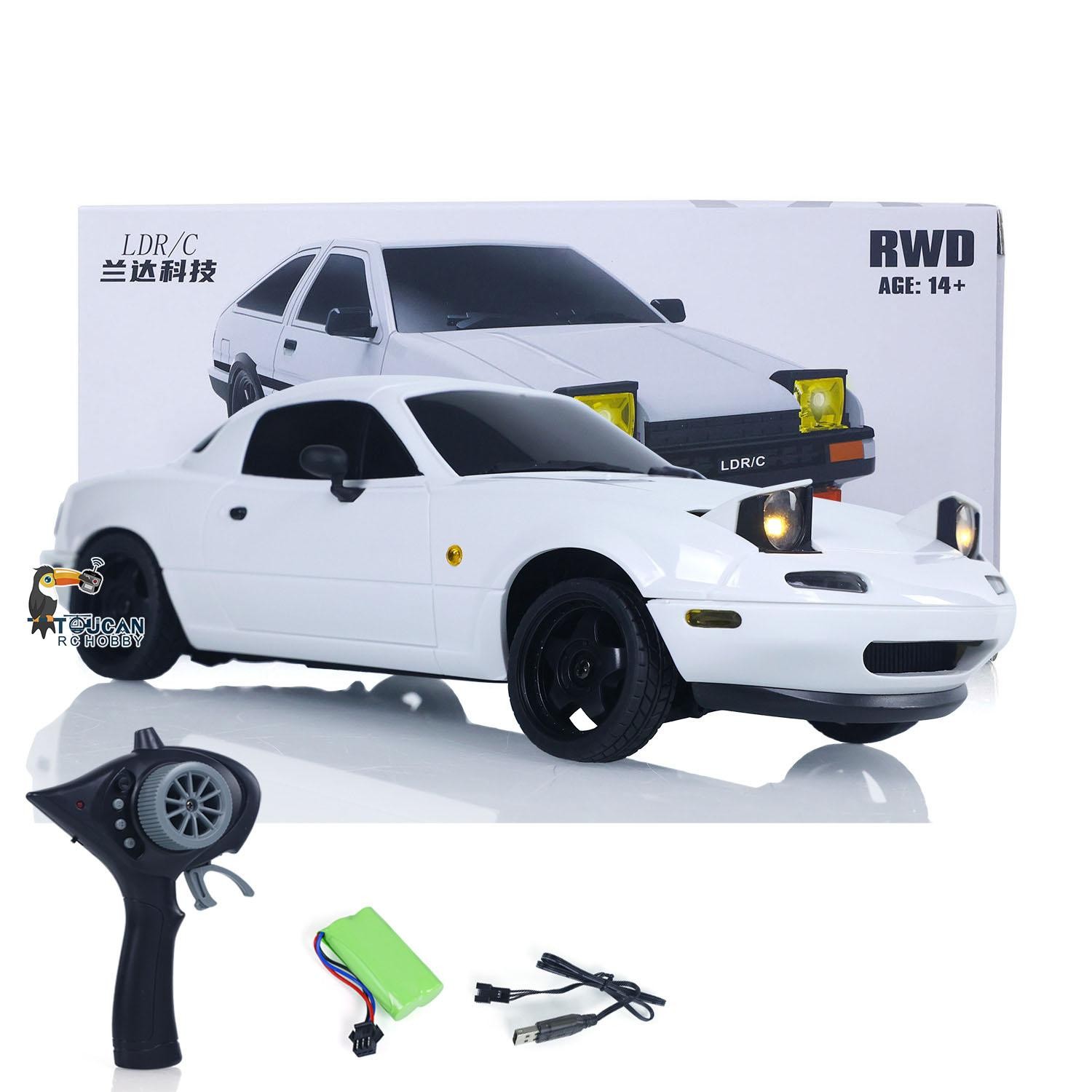 US STOCK 1/18 RC Drift Car LDRC RTR Model On Road Vehicles Flip Light Battery