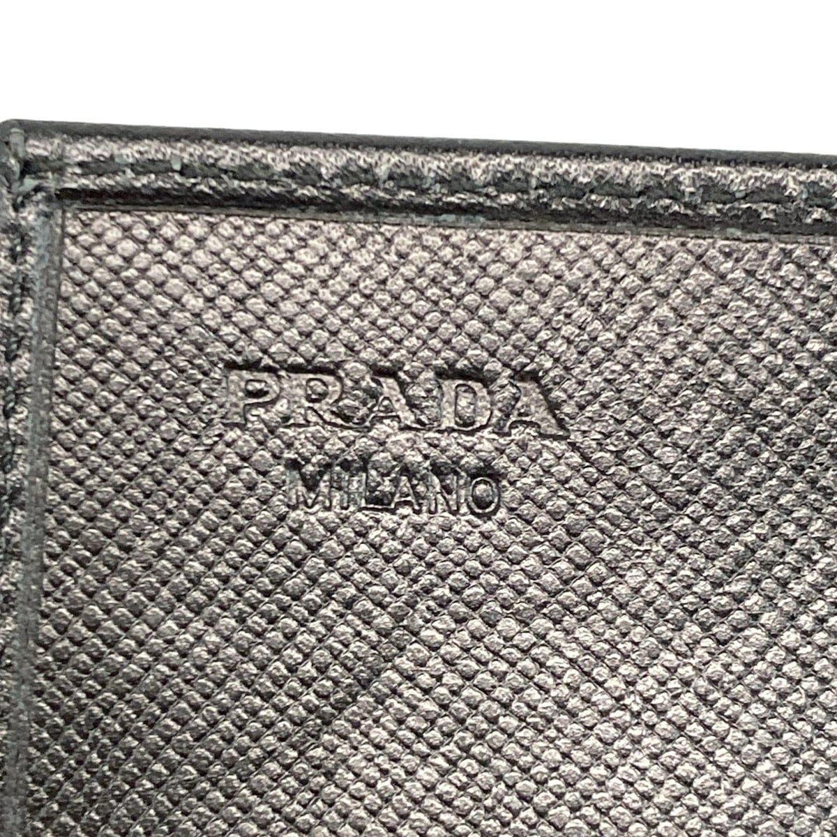 Prada Black Leather Card Case Unisex Compact Wallet thumbnail 4