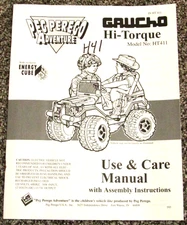 Peg Perego Adventure Gaucho Hi Torque HT411 Use & Care Owners Manual 5/95 ?