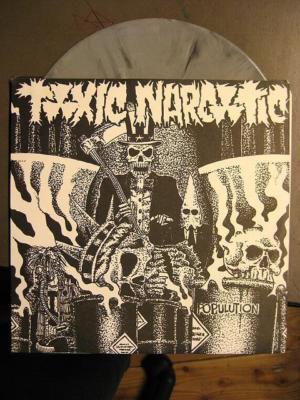 TOXIC WASTE POPULLUTION EP 7'' SINGLE GREY VINYL STICKER