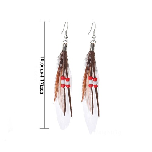 Pendientes de perlas de pluma pendientes adornos de playa pendientes de gancho ¡regalo! ψ - Imagen 12 de 22