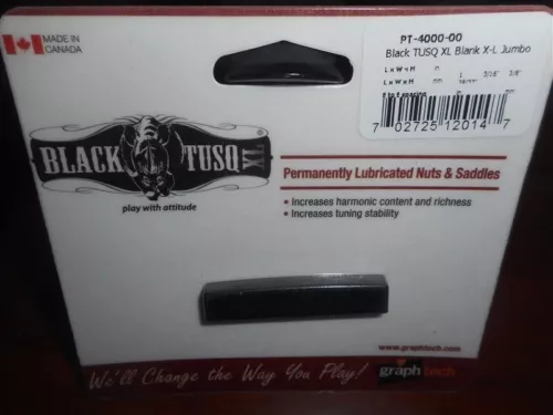 NEW - Graph Tech PT-4000-00 XL Jumbo Nut Blank, BLACK TUSQ XL