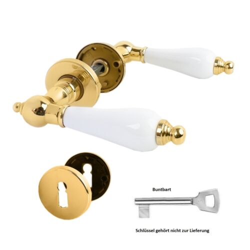 Rosette set polished brass handle white door handle door hardware door handle - Picture 2 of 11