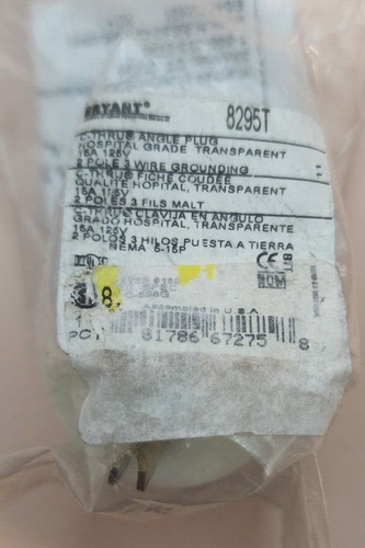 Bryant Electric - 8295T - 15 Ampere, 125V, - Grado Ospedaliero, Spina Angolare Visibile - Foto 4 di 4